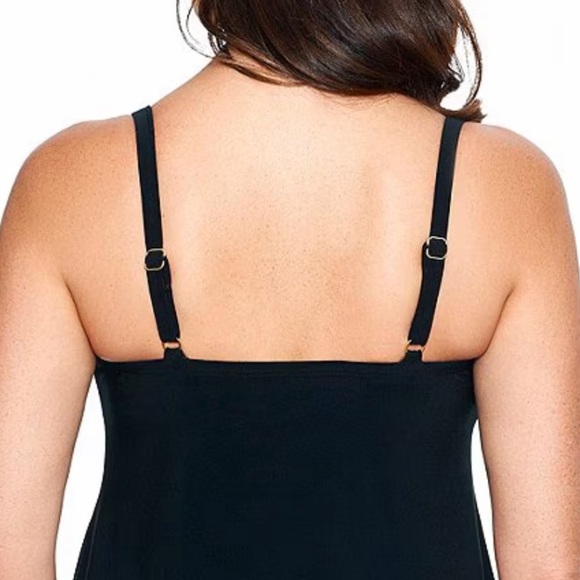 🌻NEW w.tags Miraclesuit Black Zing Tankini Top $132.00 Retail Size 14 - Picture 7 of 12
